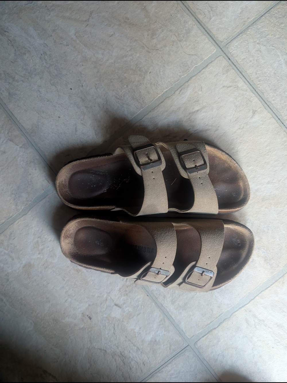 Women’s Two-Strap Adjustable Sandals in Taupe